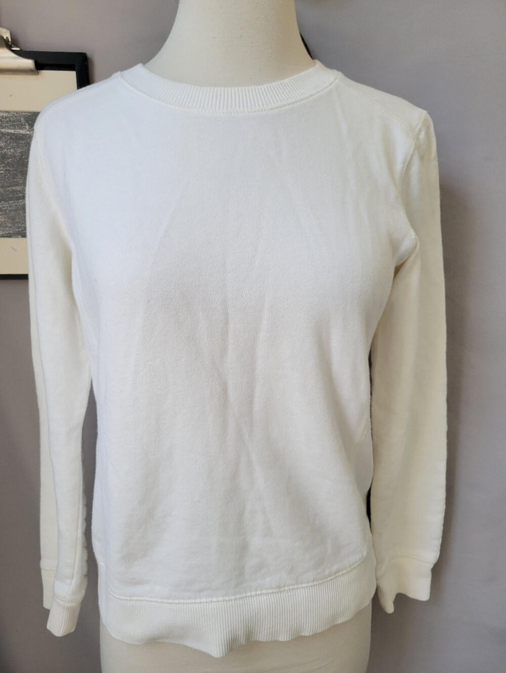 Vince Quilted Elbow Patch Crew Neck Pull Over Sweatshirt XS